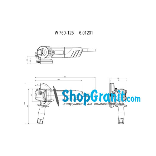 Угловая шлифмашина (болгарка) Metabo W 750-125 (601231000)