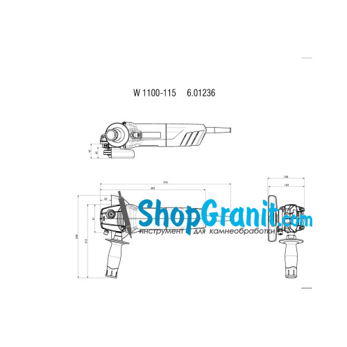 Угловая шлифмашина (болгарка) Metabo W 1100-115 (601236000)