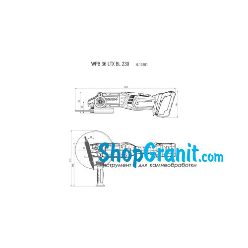 Аккумуляторная угловая шлифмашина (болгарка) Metabo WPB 36 LTX BL 230 (613101660)