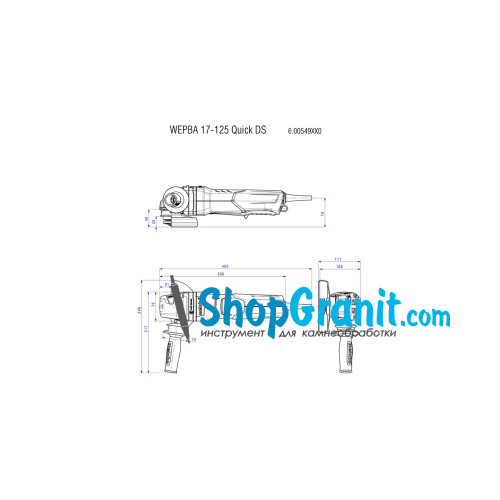 Угловая шлифмашина (болгарка) Metabo WEPBA 17-125 Quick DS (600549000)