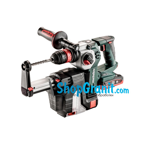 Aккумуляторный перфоратор METABO KHA 18 LTX BL 24 Quick Set ISA (600211910) 18V 1x5.5Ah / 1x3.5Ah LiHD, Зарядное устройство ASC 55, Пластиковый кофр, с встроенным устройством всасывания пыли и сменным патроном Metabo Quick