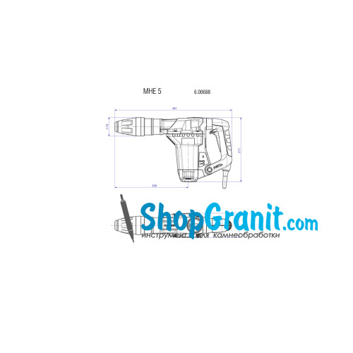 Отбойный молоток METABO MHE 5 (600688000) пластиковый кофр