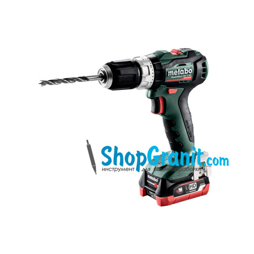 Аккумуляторная ударная дрель METABO PowerMaxx SB 12 BL (601077800) 12V 2x4Ah LiHD, Зарядное устройство ASC 55, пластиковый кофр
