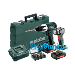 Аккумуляторная ударная дрель METABO SB 18 LT Set (602103610) 18V 2x2Ah Li-Ion, Зарядное устройство ASC 55, Пластиковый кофр, с аккумуляторной лампой ULA-LED и коробкой с насадками SP (15 шт.)
