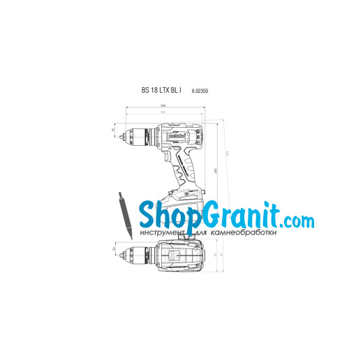 Аккумуляторная дрель-шуруповерт METABO BS 18 LTX BL I (602350500) 18V 2x4Ah Li-Ion, Зарядное устройство ASC 55, metaBOX 145 L