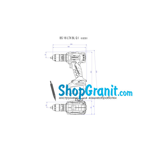 Аккумуляторная дрель-шуруповерт METABO BS 18 LTX BL Q I (602351840) 18V, metaBOX 145 L