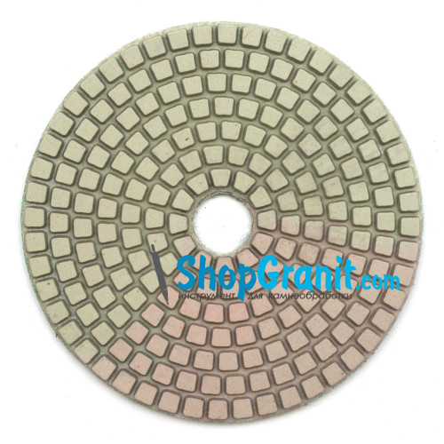Гнучке полірувальне коло № 2000 100мм триколірний алмазні черепашки, алмазні липучки, джепі, флекси, АГШК для каменю, граніту, мармуру, керамограніту
