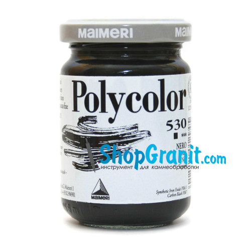 Фарба акрилова чорна polycolor 140мл 530 для каменю, пластику, скла, паперу, дерева, металу
