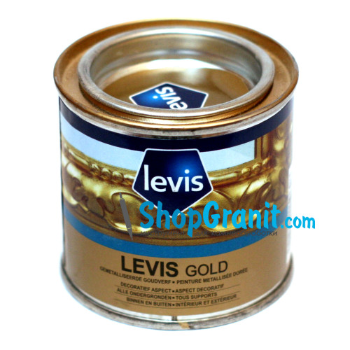 Краска золотая LEVIS GOLD 100мл для камня, пластика, стекла, бумаги, дерева, металла