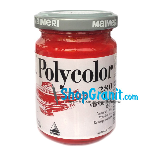 Фарба акрилова червона (кіновар, імітація) polycolor 140мл 280 для каменю, пластику, скла, паперу, дерева, металу