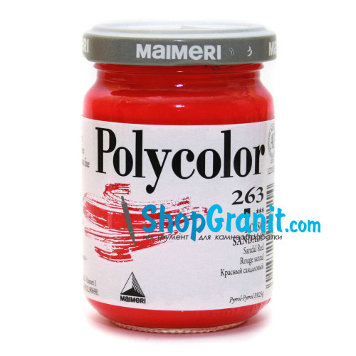Акрилова фарба червоний сандаловий polycolor 140мл 263 для каменю, пластику, скла, паперу, дерева, металу