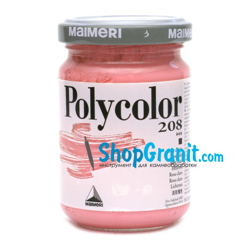 Фарба акрилова світло-рожева polycolor 140мл 208 для каменю, пластику, скла, паперу, дерева, металу