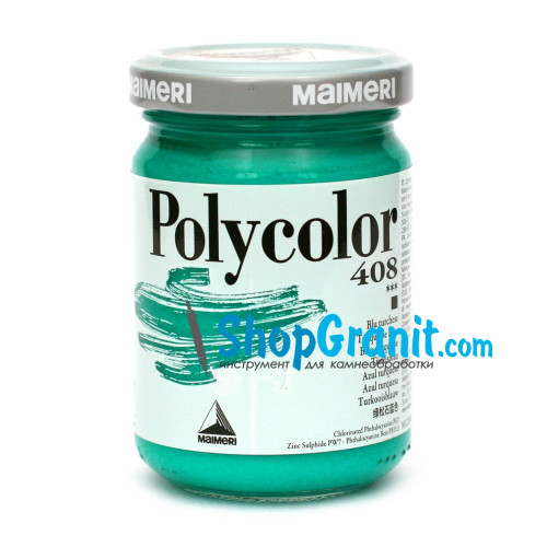 Фарба акрилова бірюзова polycolor 140мл 408 для каменю, пластику, скла, паперу, дерева, металу