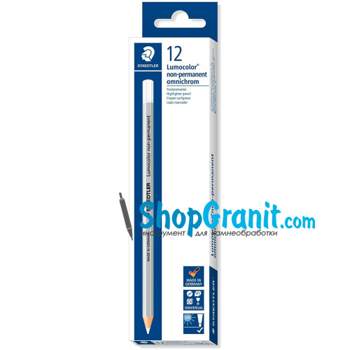 Карандаш белый STAEDTLER 108-0 Lumocolor non-permanent omnichrom для камня, стекла, металла, пластика
