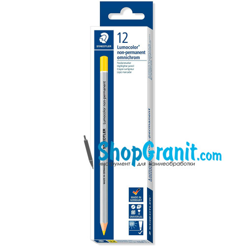 Карандаш желтый STAEDTLER 108-1 Lumocolor non-permanent omnichrom для камня, стекла, металла, пластика