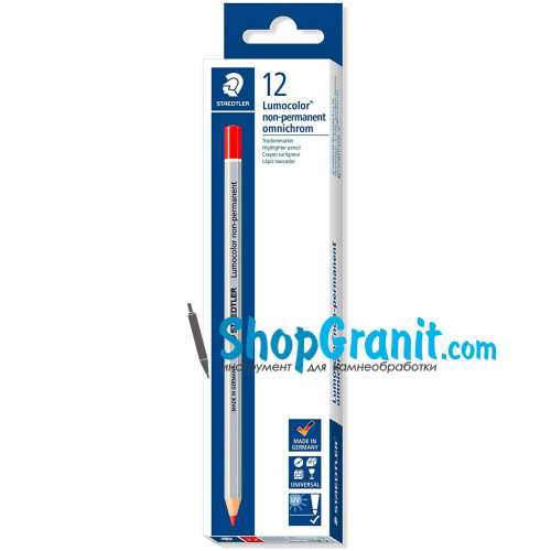 Карандаш красный STAEDTLER 108-2 Lumocolor non-permanent omnichrom для камня, стекла, металла, пластика