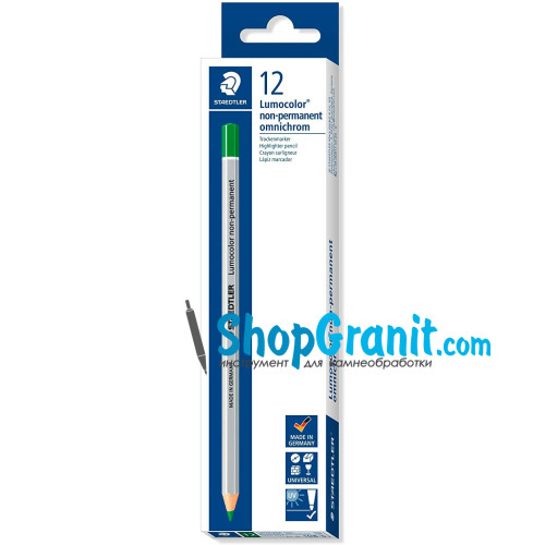 Карандаш зеленый STAEDTLER 108-5 Lumocolor non-permanent omnichrom для камня, стекла, металла, пластика