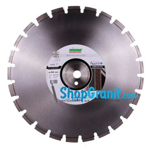 Алмазний вiдрiзний круг, диск DiStar 1A1RSS/C1-W 450x3,8/2,8x9x25,4-25 F4 Bestseller Abrasive -12485129028- Бетон свіжовкладений, Асфальт, Бетон неармований