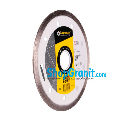 Алмазный отрезной круг, диск 1A1R 125x1,4x8x22,23 Baumesser Keramik -91315095010- Керамика