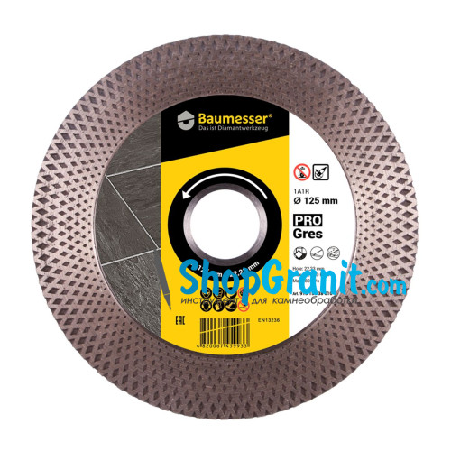 Алмазный отрезной круг, диск Baumesser 1A1R 125x2,0x8/20x22,23 PRO Gres -91315538010- Керамогранит